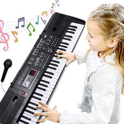 #ad 61 Key Portable Electric Piano Keyboard Musical Teaching Toy with Microphone $47.48