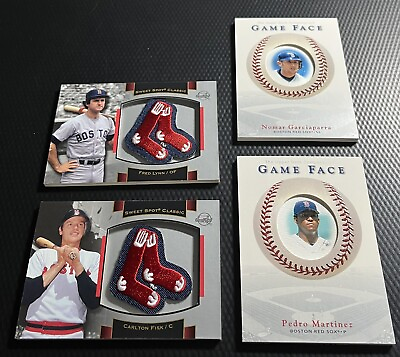 #ad 2003 Sweet Spot Game Face Red Sox 4 Card Patch SP Lot Lynn Fisk Pedro Nomar $20.00