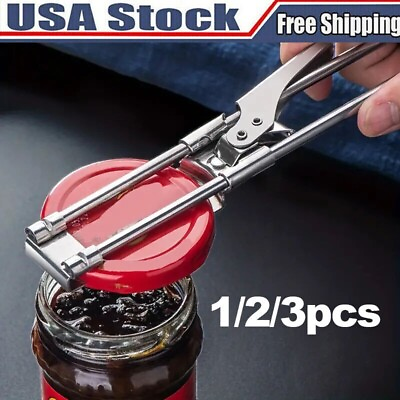 #ad 3x Adjustable Multifunctional Stainless Steel Can Opener Jar Lid Gripper Kitchen $5.75