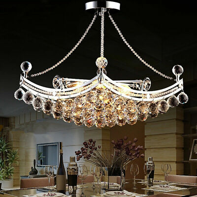 #ad Modern K9 Crystal Chandelier LED Hanging Pendant Lamp Ceiling Fixture Lighting $275.99