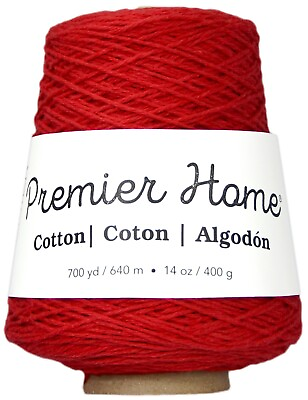 #ad Premier Yarns 1033 04 Home Cotton Yarn Solid Cone Cranberry $18.26