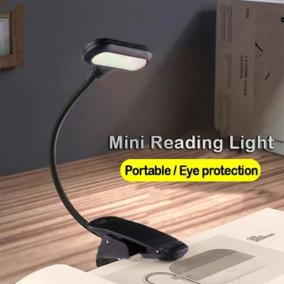 #ad USB Rechargeable LED Book Light Flexible Clip On Book Light Night Reading Lamp $6.36