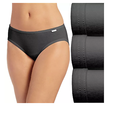 #ad Women#x27;s Jockey 3 Pack Bikini Black Color 100% Cotton Comfort Panty Underwear $20.00