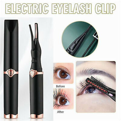 #ad Electric Heated Eyelash Curler USB Rechargeable Makeup Curling Tool Long Lasting $12.99