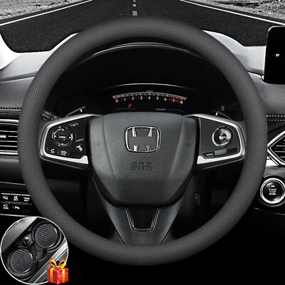 #ad 15quot; 38cm Car Steering Wheel Cover Genuine Leather Car Accessories for Honda $31.99