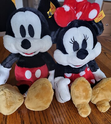 #ad Disney Steiff Mickey and Minnie Mouse Plush Dolls NWT $62.99