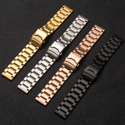 #ad Solid Stainless Steel Watch Strap Band Mens Metal Bracelet 18 19 20 21 22 23 24 $18.88