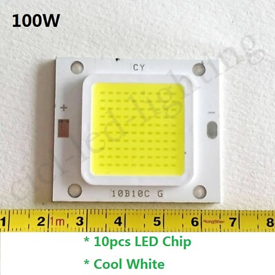 #ad 10pcs LED COB Chip 100W Cool White DC 28 36V SMD For Flood Light Bulb $18.04