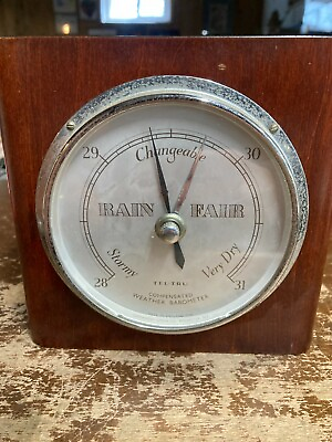#ad Vintage Tel Tru Barometer Germanow Simon Rochester NY Desk or Wall $15.00