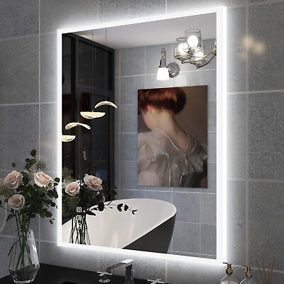 #ad 28*36in Acrylic Light LED Bathroom Mirror Bluetooth Dimming Color Adjustment $179.99