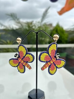 #ad Handmade Beaded Butterfly three color Earrings for WomenGirls by Marmoris ECOM $19.31