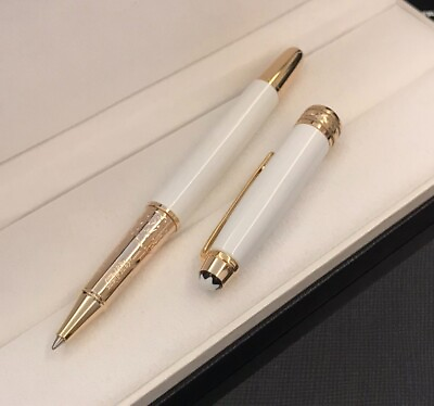 #ad #ad Luxury Solitaire Series White Gold Clip 0.7mm nib Rollerball Pen NO BOX $20.40