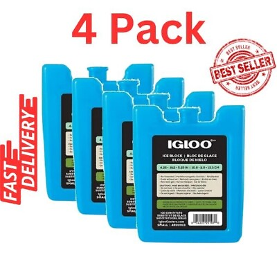 #ad NEW 4 Pack Igloo MAXCOLD Small Ice Freeze Block Blue $8.09
