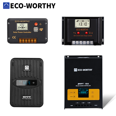 #ad ECO WORTHY 30A 40A 60A 12V 24V 48V MPPT Solar Panel Regulator Charge Controller $20.39