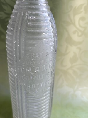 #ad antique glass Orange Crush BOTTLE soda pop vtg 1920 ribbed sign Fall River MA $59.99