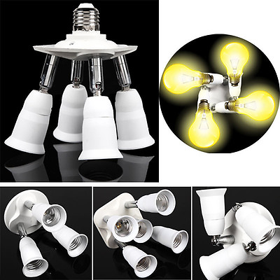 #ad 3 4 5 in1 Adjustable E27 Base Light Lamp Bulb Adapter Holder Socket Splitter $11.95