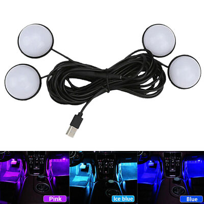 #ad USB Car Interior LED Atmosphere Lights Strip Foot Ambient Floor Light Decor $9.19