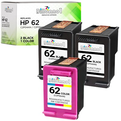 #ad 3PK Black Color HP 62 Ink for HP ENVY 5540 5544 5545 5549 5661 5663 5664 5665 $47.95