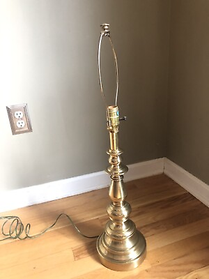 #ad Vintage Brass Lamp 20” 27” Heavy Base $19.99