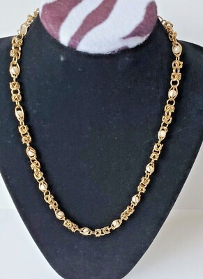 #ad Retro Caged Faux Pearl in Gold Tone Chain Necklace 22.5quot; L $13.95
