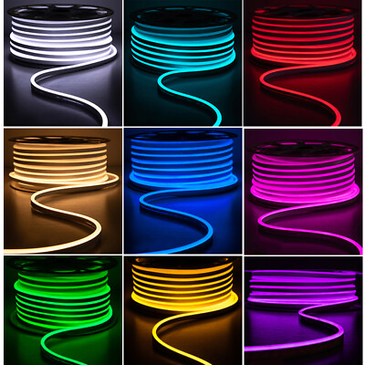 #ad Waterproof IP67 LED Neon Rope Light Strip 12V 110V Flex In Outdoor DIY Decor US $127.88