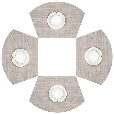 #ad SHACOS Round Table Placemats Wedge Shaped Placemats Set of 4 Heat Resistant W... $22.49