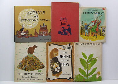#ad Lot of 6 Vintage 1960s Childrens Books Mouse amp; The Lion Jack amp; Jim Beaver Pond $24.79