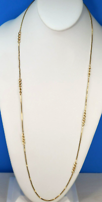 #ad Liz Claiborne Gold Tone Necklace Decorative Links @ trueblue0080 f63 $6.99