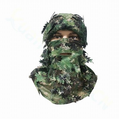 #ad Bionic Camouflage Leaf Head with Anti fishing Hat Army Fan Hunting Mask 3D Camo $19.00