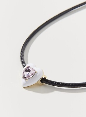 #ad Chorded Rhinestone Heart Necklace $17.77