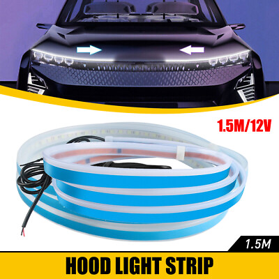 #ad LED Car Hood Light Engine Strip Cover Flexible Ambient Lamp Auto DRL Bar 1.5M $13.49