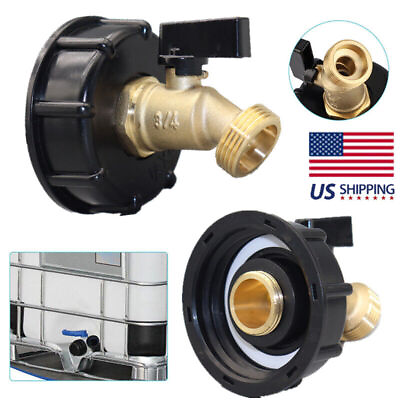 #ad 275 330 Gallon IBC Tote Water Tank Adapter 2quot; Brass Fittings Valve Connector US $9.90