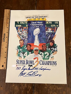 #ad Matt Snell #41 Super Bowl 3 Champions Autograph 1 69 All American Collectibles $40.00