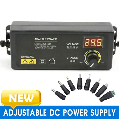 #ad Adjustable Voltage Power Supply 3 24V w LCD Display AC DC Switch Adapter USPW $13.08