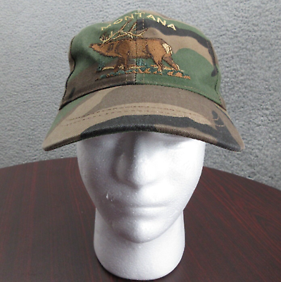 #ad Impressions Camo Montana Moose Hat Made In USA Adjustable Vintage Outdoors $16.99