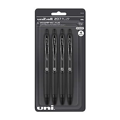 #ad Uniball Signo 207 Gel Pen 4 Pack 0.7Mm Medium Black Pens Gel Ink Pens Offic $6.24
