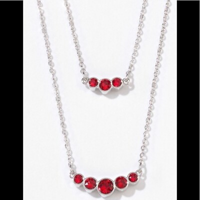 #ad Touchstone Crystal Red Double Dutch Necklace $35.00