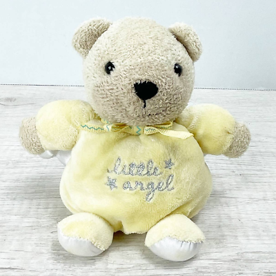 #ad Carter#x27;s Child Of Mine Little Angel Yellow Bear Rattle Plush Lovey Stuffed Toy $10.95