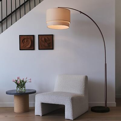 #ad Mason Arc Floor Lamp Modern Corner Standing Lamp with Unique Hanging Bronze $185.99