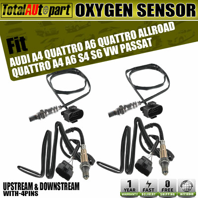 #ad 4x Up amp; Downstream Oxygen Sensors for Audi A4 A6 Allroad Quattro S6 S4 VW Passat $76.49