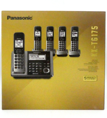 #ad Panasonic KX TG175 DECT 6.0 5 Handsets Digital Phone System Link2Cell Technology $114.98