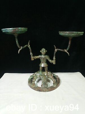 #ad Ancient China pure Bronze Ware Dynasty Ancient lamp Terracotta figures Sculpture $419.16