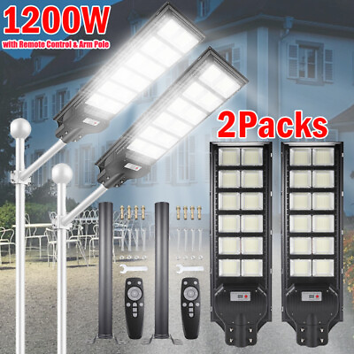 #ad Solar Street Lights Outdoor for Courtyards Gardens Garage Wall or Pole Mount $119.59