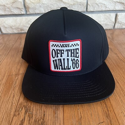 #ad Vans Off The Wall #x27;66 Black Snapback Adustable Cap Hat Mens One Size NWT $24.95