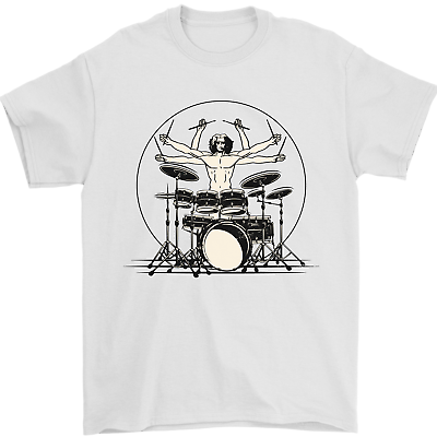 #ad Vitruvian Drummer Funny Drumming Drum Mens T Shirt 100% Cotton GBP 8.49