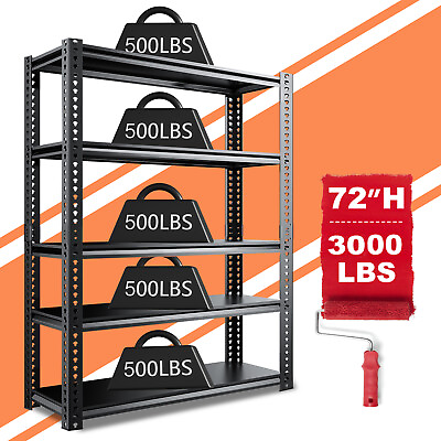 #ad Adjustable Shelving Heavy Duty Metal Storage Shelves Utility Warehouse 4 5 Tier $68.99
