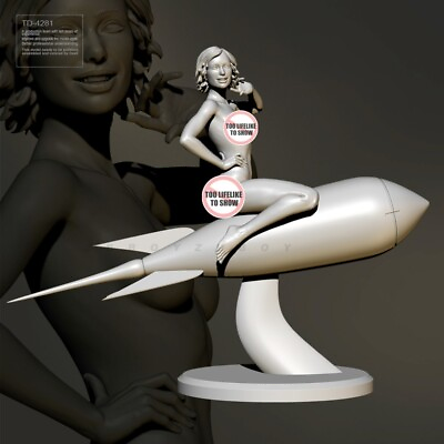 #ad 1:24 75mm resin figure model kit Rocket Sexy Girl Unassembled Unpainted $28.38