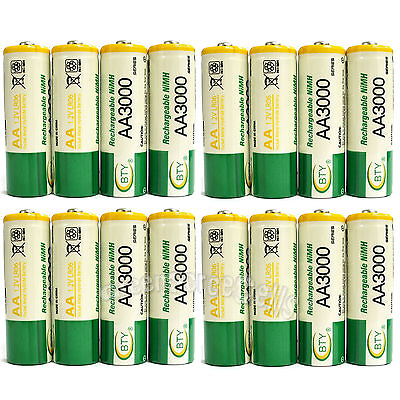 #ad 16 pcs AA 3000mAh Ni Mh 1.2V rechargeable battery Cell for MP3 RC BTY US Stock $22.74
