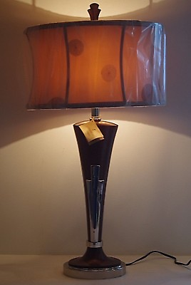 #ad UTTERMOST LIGHTING LARGE LAMP MODERN DESIGN FRANCOIS DEGUEURCE WOOD METAL #2 $134.85