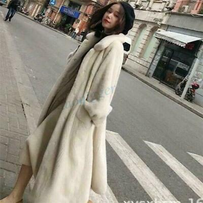 #ad Luxury Warm Women#x27;s Faux Mink Fur Long Coat Oversize Thick Winter Jacket Parkas $78.42